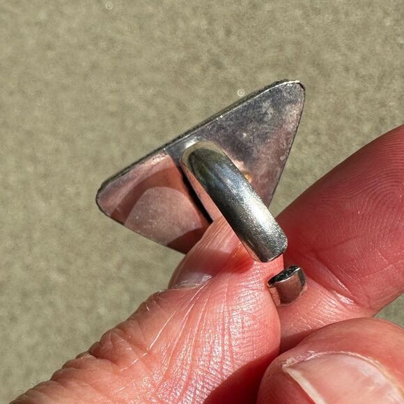 NEW Green Aventurine Quartz Boho Triangle Shaped Ring Adjustable / One-Size - Picture 6 of 9